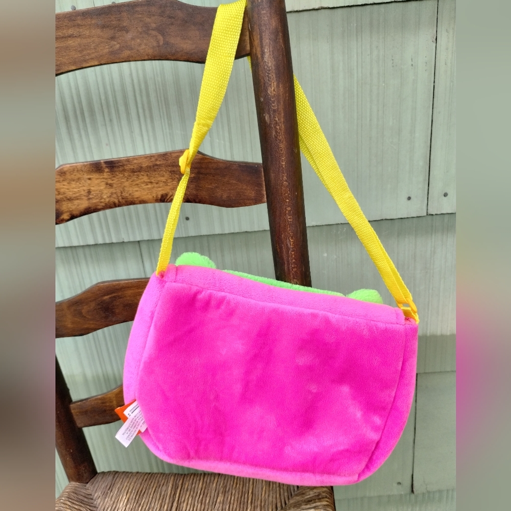 Adventure Planet "green koala" furry pink plush soft crossbody bag - Picture 2 of 16